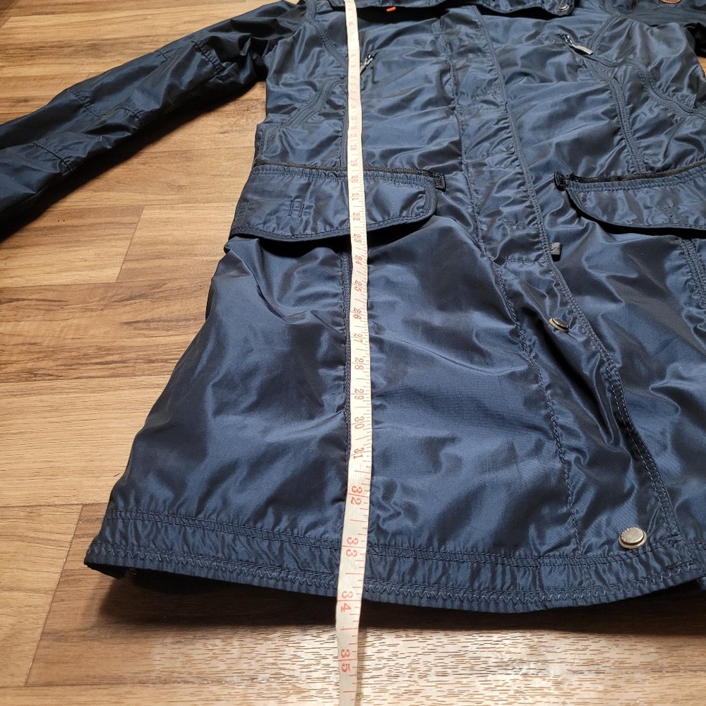 Retail $640.00 P.J.S. Parajumpers Women's Blue Hooded Parka Jacket Size M - Picture 10 of 12